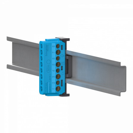 Linergy - bornier 80A à vis 8 trous 4x16²+4x10² et couvercles pour Terre/Neutre