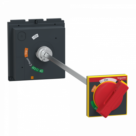 ComPacT NSX - Cde rotative prolongée poignée rouge et plastron jaune pr NSX630