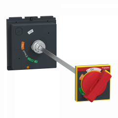 ComPacT NSX - Cde rotative prolongée poignée rouge et plastron jaune pr NSX630