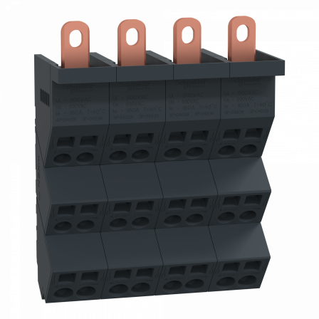 Linergy DP - Répartiteur NSXm 4P - 160A Icc 70kA - connect 4x(4x10mm² + 2x16mm²)