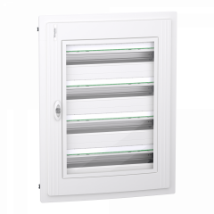 PrismaSeT XS - Coffret plastique encastré 4 rang. 24 modules - avec porte transp