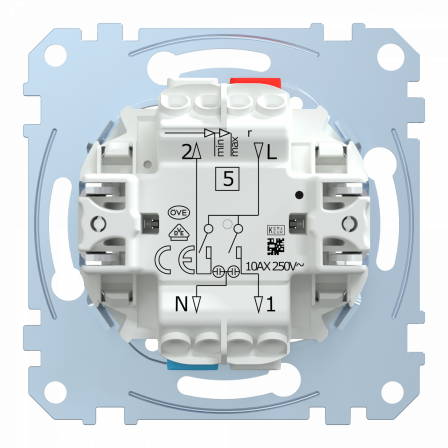 D-Life - interrupteur double allumage lumineux témoin - 10A - méca seul