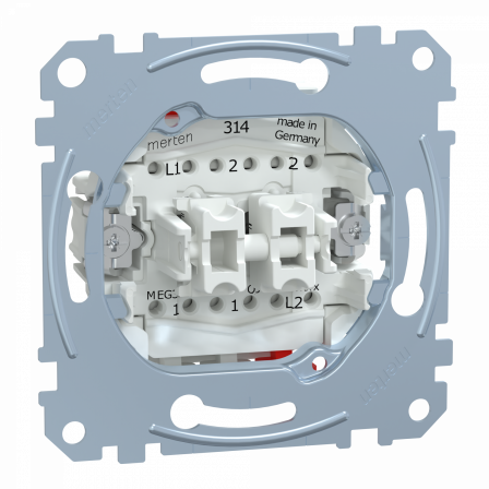 D-Life - interrupteur dble va-et-vient + bouton-poussoir NO/NF - 10A - méca seul