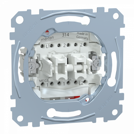 D-Life - bouton poussoir double - BP NO/NF + BP NO/NF - 10A - méca seul