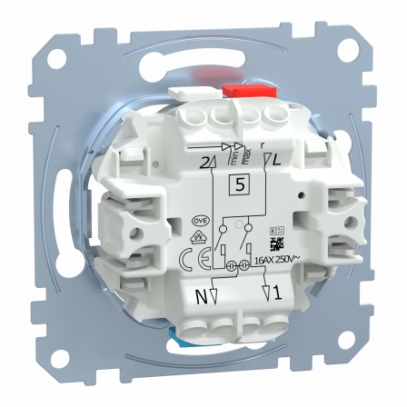D-Life - interrupteur double allumage lumineux témoin - 16A - méca seul