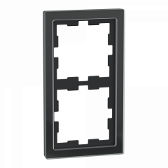 D-Life - cadre de finition - verre - noir - 2 postes