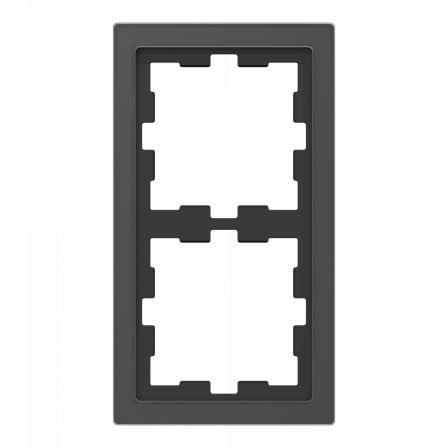 D-Life - cadre de finition - verre - noir - 2 postes