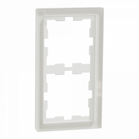D-Life - cadre de finition - verre - blanc - 2 postes