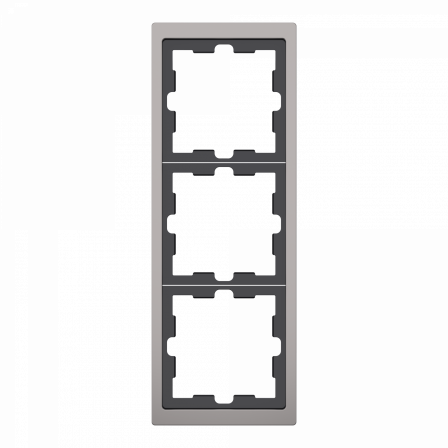 D-Life - cadre de finition - métal - nickel - 3 postes