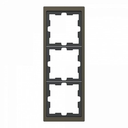 D-Life - cadre de finition - métal - mocca - 3 postes