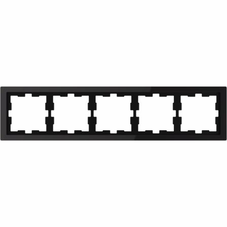 D-Life - cadre de finition - verre - noir - 5 postes