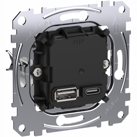 D-Life - prise chargeur USB double - C 45W + A 7,5W - méca seul