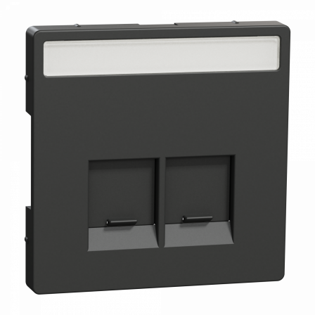 D-Life - enjoliveur prise double RJ45 S-One - porte-étiquette - anthracite