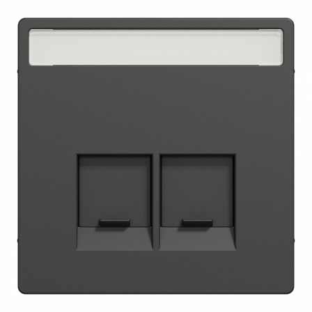 D-Life - enjoliveur prise double RJ45 S-One - porte-étiquette - anthracite