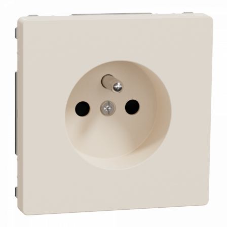 D-Life - prise de courant 2P+T - FR - méca + enjoliveur - blanc sable