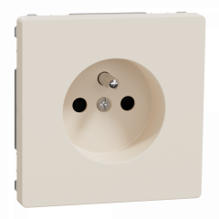 D-Life - prise de courant 2P+T - FR - méca + enjoliveur - blanc sable