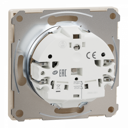 D-Life - prise de courant 2P+T - FR - méca + enjoliveur - blanc sable