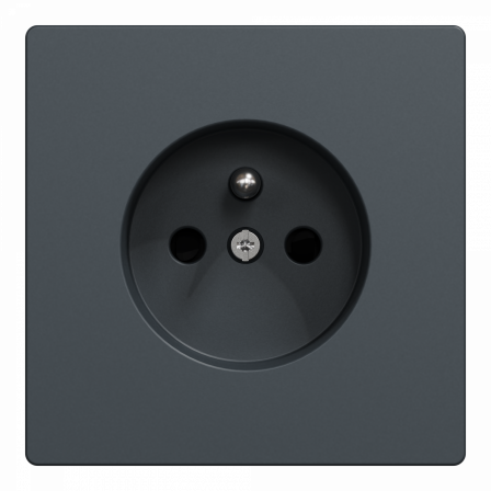 D-Life - prise de courant 2P+T - FR - méca + enjoliveur - anthracite