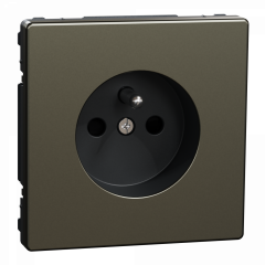 D-Life - prise de courant 2P+T - FR - méca + enjoliveur - métal nickel