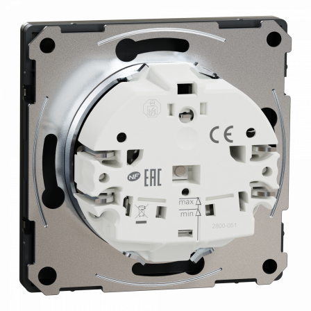 D-Life - prise de courant 2P+T - FR - méca + enjoliveur - métal nickel