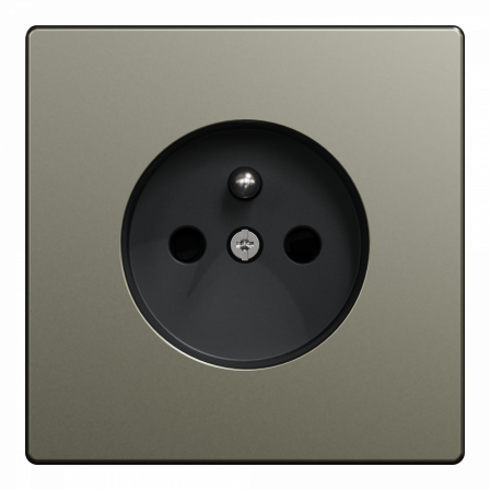 D-Life - prise de courant 2P+T - FR - méca + enjoliveur - métal nickel