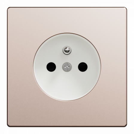 D-Life - prise de courant 2P+T - FR - méca + enjoliveur - métal champagne