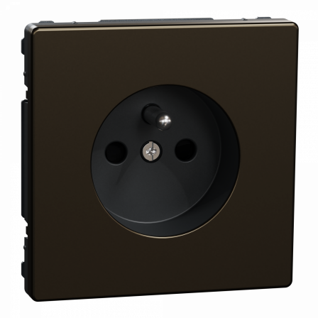 D-Life - prise de courant 2P+T - FR - méca + enjoliveur - métal mocca