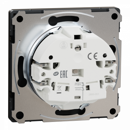 D-Life - prise de courant 2P+T - FR - méca + enjoliveur - métal mocca