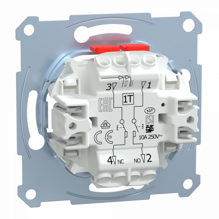 D-Life - bouton poussoir double - BP NO + BP NF - 10A - méca seul