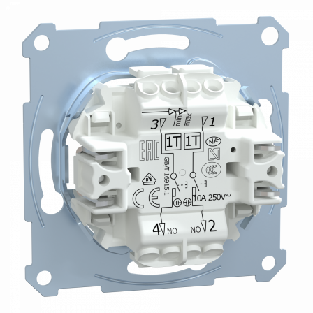 D-Life - bouton poussoir double - BP NO + BP NO - 10A - méca seul