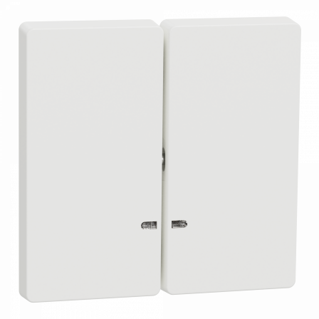 D-Life - enjoliveur pour commande double avec voyant - blanc nordic mat
