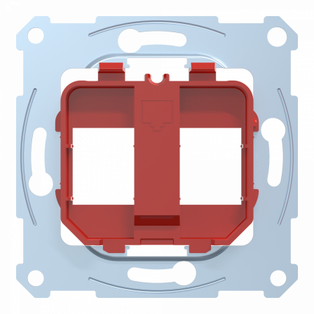 D-Life - prise support double RJ45 compatible conn keystone - rouge - méca seul