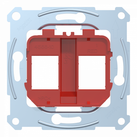 D-Life - prise support double RJ45 compatible conn keystone - rouge - méca seul