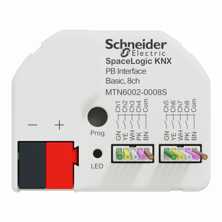 SpaceLogic KNX Interface Bouton Poussoir Basic, 8 canaux, Secure