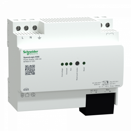 SpaceLogic KNX - Alimentation - 1280mA - avec alim aux et contact de diagnostic