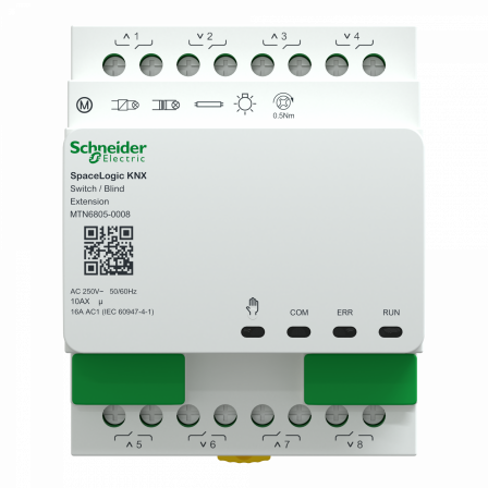 SpaceLogic KNX - commutation volet/store - 8 sorties 10AX/16AC1 - extension