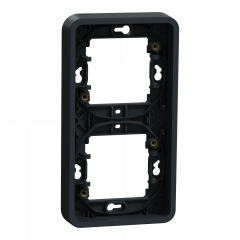 Mureva Styl - Cadre 2 postes vertical - encastré - IP55 - IK08 - gris