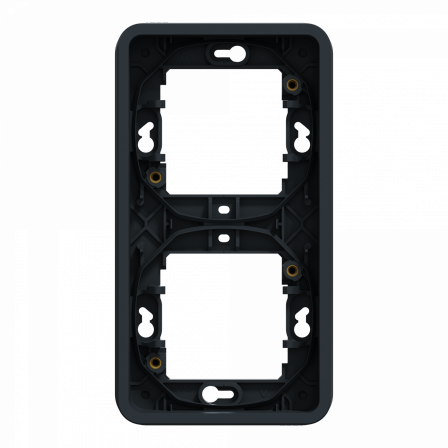 Mureva Styl - Cadre 2 postes vertical - encastré - IP55 - IK08 - gris