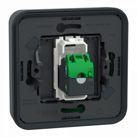 Mureva Styl - Prise RJ45 cat 6A blindé STP FTP - composable - IP55 IK07 - gris