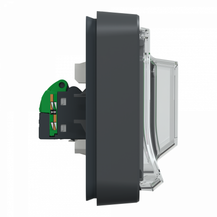 Mureva Styl - Prise RJ45 cat 6A blindé STP FTP - composable - IP55 IK07 - gris