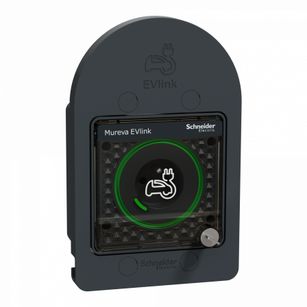 Mureva EVlink - Prise courant 2P+T renforcée pour VE - IP66 IK08 - à clé - gris