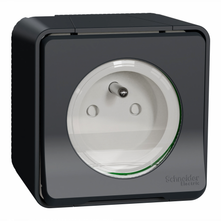 Mureva Styl - Prise de courant 2P+T à vis - saillie - IP55 - IK08 - gris