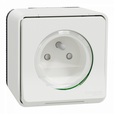 Mureva Styl - Prise de courant 2P+T - saillie - IP55 IK08 - connex auto - blanc