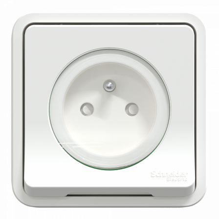 Mureva Styl - Prise courant 2P+T - compl encastré- IP55 IK08 - conn auto - blanc