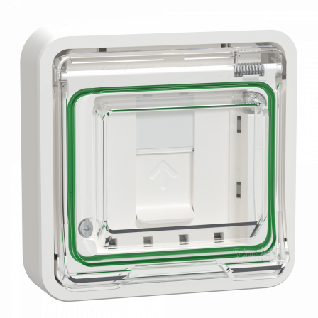 Mureva Styl - Prise RJ45 cat 6A blindé STP FTP - composable - IP55 IK07 - blanc