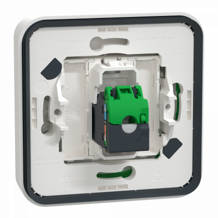 Mureva Styl - Prise RJ45 cat 6A blindé STP FTP - composable - IP55 IK07 - blanc