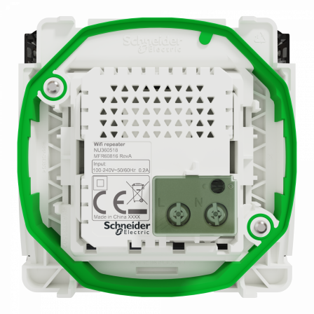 Mureva Styl - Répéteur wifi avec adaptateur - composable - IP55 - IK07 - blanc