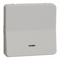 Mureva Styl - Bouton poussoir lumineux LED - composable - IP55 - IK08 - blanc