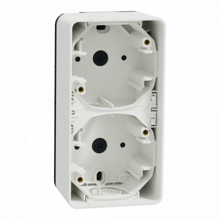 Mureva Styl - Boîte 2 postes verticale - saillie - IP55 - IK08 - blanc