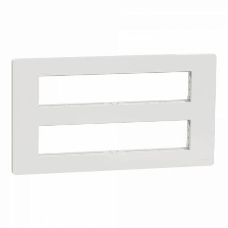 Unica - support fixation +plaque finition boîte concent 2 rang 10 mod - Blanc an